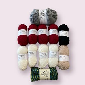 Bundle Variety Wool Yarn Assorted Colors One Size